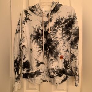 Gray and White Tie-Dye Hoodie